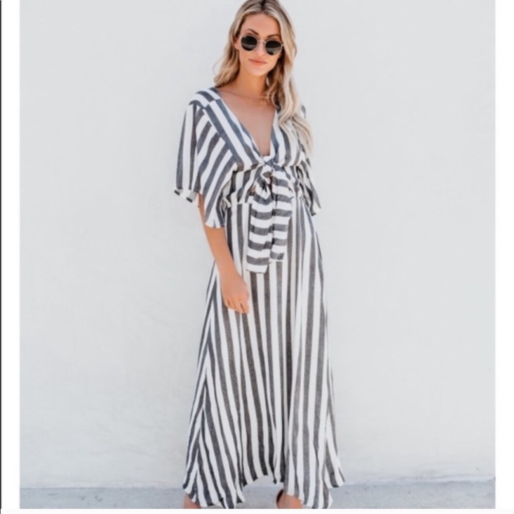 Striped peek a boo dress